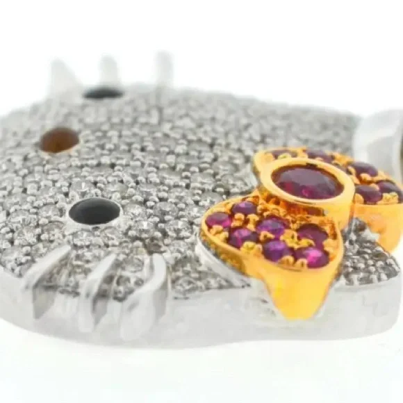 18k White Gold & Diamond Kimora Lee Simmons Pendant - Picture 4 of 6